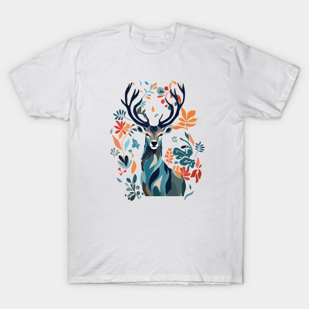 Colorful Nature Inspired Stag T-Shirt by Suneldesigns